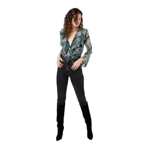 NWT! Band of Gypsies Band of the Free Bonnie Black Emerald Bodysuit. Size Medium - Picture 4 of 11